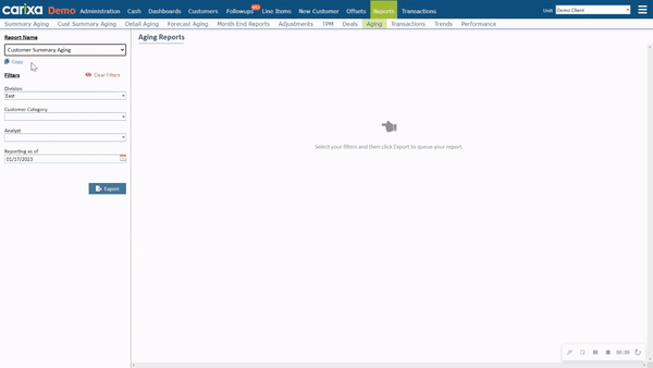 Configurable reports